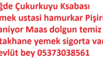  ekmek ustasi hamurkar Pişirici araniyor Maas dolgun temiz yatakhane yemek sigorta var Mevlüt bey 05373038561